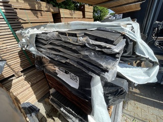 Ca. 75x Grenen Deens/Tripple/Design zwart gecoat, 18x140mm, lengte 540